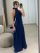 Formal Halter Sleeveless Mermaid Satin Long Prom Dresses For Party, PG797