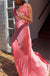 Sexy Off-shoulder Sleeveless Mermaid Satin Long Prom Dresses For Party, PG857