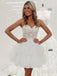 Sexy Sweetheart Sleeveless Short Tulle A-line White Homecoming Dresses For Party, PGH186