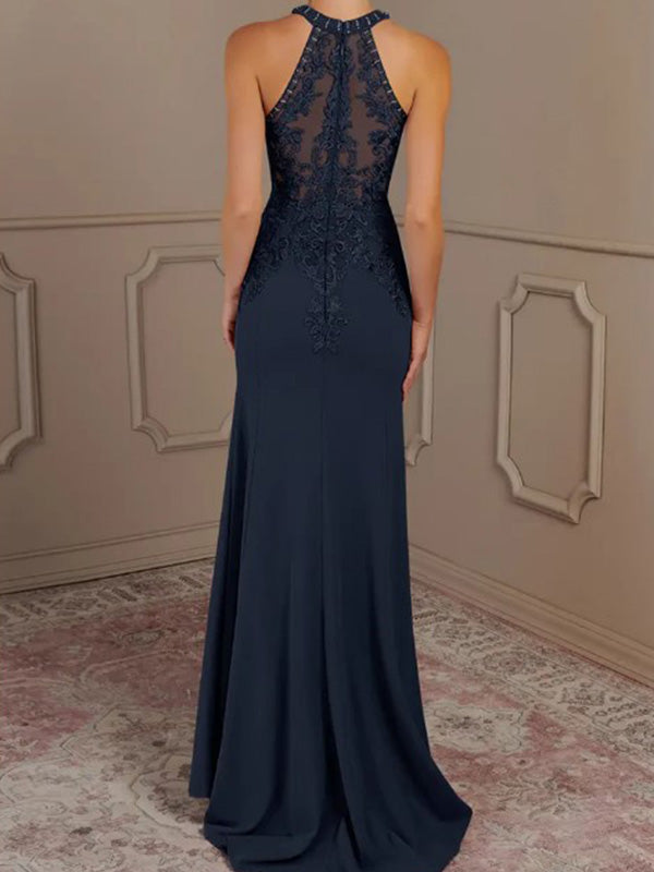 Modest Halter Sleeveless Mermaid Prom Dresses For Wedding Party, PG30