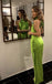Sexy Halter Sleeveless Mermaid Satin Long Prom Dresses For Party, PG843
