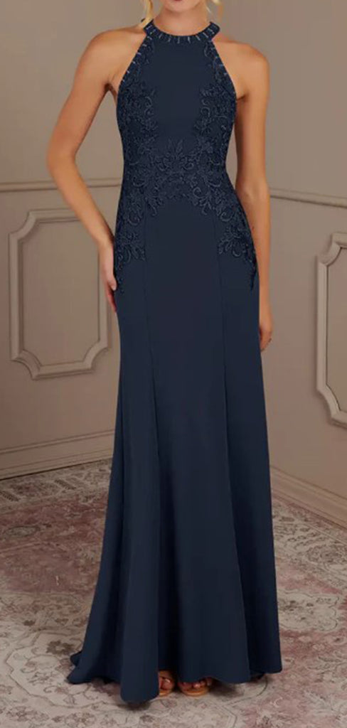 Modest Halter Sleeveless Mermaid Prom Dresses For Wedding Party, PG30