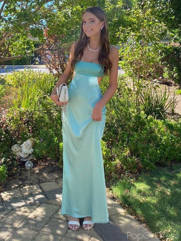 Simple Spaghetti Strap Sleeveless Mermaid Prom Dresses For Party, PG165