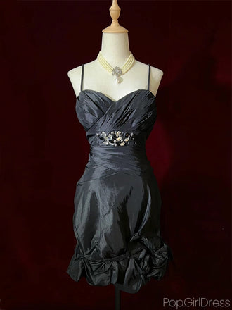 Sexy Spaghetti Strap Sleeveless Short Mermaid Satin Homecoming Dresses For Party, PGH281