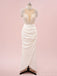 Elegant Cap Sleeve Beading Mermaid Satin Long Prom Dresses For Party, PG217