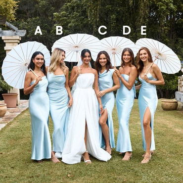 Sexy Mismatched Sleeveless Mermaid Bridesmaid Dresses For Wedding Party, PGB101