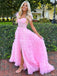 Unique Off-shoulder Sleeveless A-line Long Prom Dresses With Trailing For Party, PG201