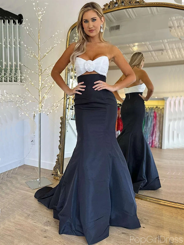 Sexy Sweetheart Sleeveless Mermaid Black Long Prom Dresses With Trailing For Party, PG189