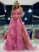 Elegant Sweetheart Sleeveless A-line Tulle Long Prom Dresses With Side Slit For Party, PG237