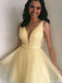 Sexy V-neck Short Sleeveless Tulle A-line Homecoming Dresses For Party, PGH314