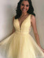 Sexy V-neck Short Sleeveless Tulle A-line Homecoming Dresses For Party, PGH314