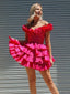 Elegant Off-shoulder Short Sleeveless Satin A-line Homecoming Dresses For Party, PGH318