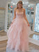 Elegant Sweetheart Sleeveless Pink A-line Long Prom Dresses For Party, PG206