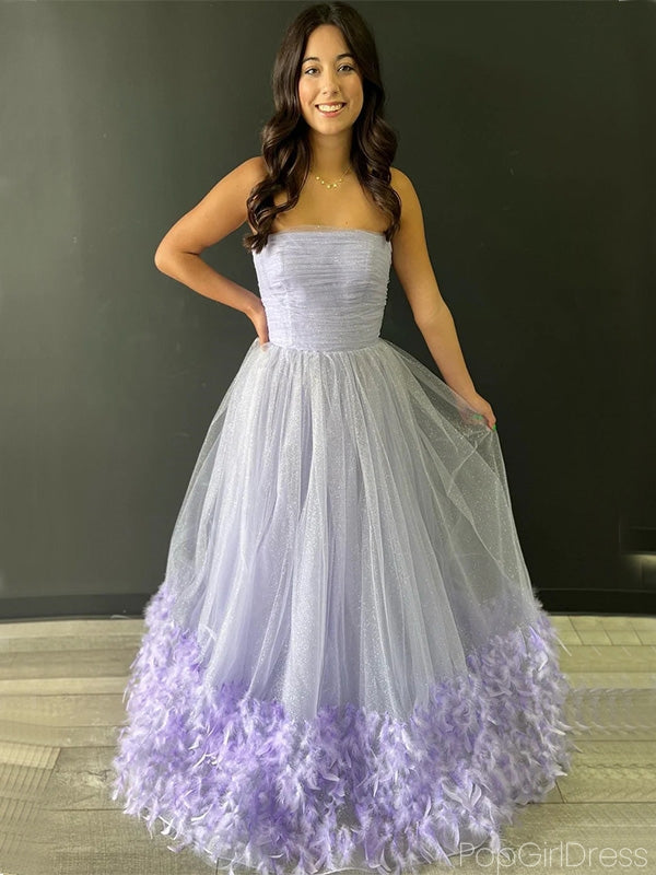 Formal Sweetheart Sleeveless A-line Tulle Long Prom Dresses For Party, PG266