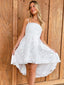 Elegant Spaghetti Strap Sleeveless Short A-line White Lace Homecoming Dresses For Party, PGH246