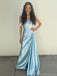 Sexy Off-shoulder Sleeveless Mermaid Satin Long Prom Dresses For Party, PG262