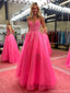 Elegant Spaghetti Strap Sleeveless A-line Long Prom Dresses For Party, PG195