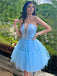 Elegant Sweetheart Sleeveless Short A-line Tulle Homecoming Dresses For Party, PGH247