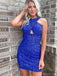 Sexy Sequin Sleeveless Short Mermaid Homecoming Dresses For Party, PGH175