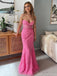 Sexy Sweetheart Sleeveless Lace Mermaid Long Prom Dresses With Trailing For Party, PG183