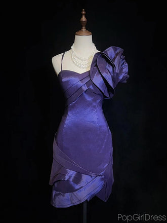 Elegant Spaghetti Strap Sleeveless Short Mermaid Satin Homecoming Dresses For Party, PGH279