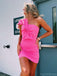 Simple One-shoulder Sleeveless Mermaid Jersey Short Homecoming Dresses For Party, PGH359