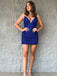 Sexy V-neck Sleeveless Short Mermaid Sequin Homecoming Dresses For Party, PGH255