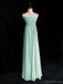 Simple Spaghetti Strap Sleeveless A-line Chiffon Long Prom Dresses For Party, PG279