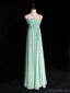 Simple Spaghetti Strap Sleeveless A-line Chiffon Long Prom Dresses For Party, PG279