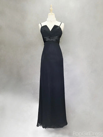 Simple Spaghetti Strap Sleeveless Mermaid Chiffon Long Prom Dresses For Party, PG316