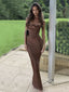 Sexy Spaghetti Strap Sleeveless Mermaid Satin Long Prom Dresses For Party, PG320