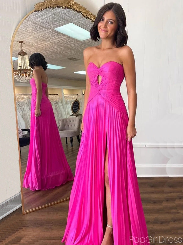 Sexy Sweetheart Sleeveless A-line Long Prom Dresses With Front Slit For Party, PG176