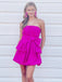 Simple Sweetheart Short Sleeveless Satin A-line Homecoming Dresses For Party, PGH320