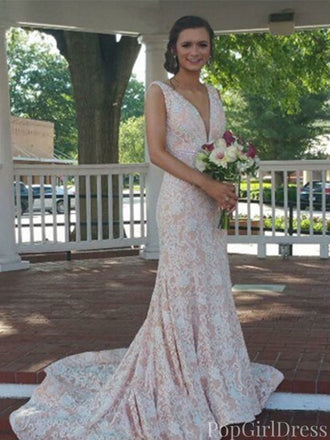 Elegant V-Neck Mermaid Long Prom Dress Ideas, Birthday Party Dresses , PG1033